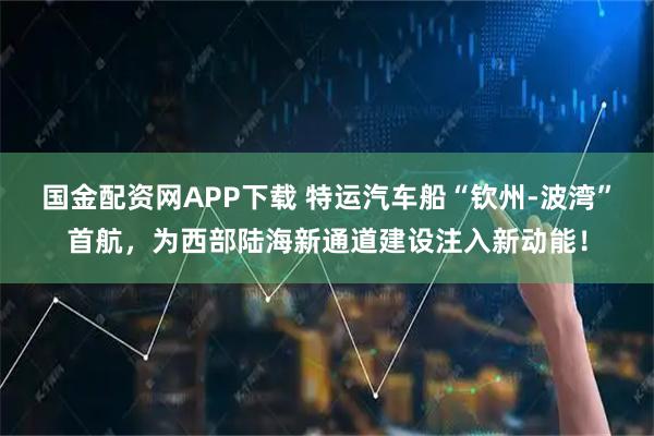 国金配资网APP下载 特运汽车船“钦州-波湾”首航，为西部陆海新通道建设注入新动能！