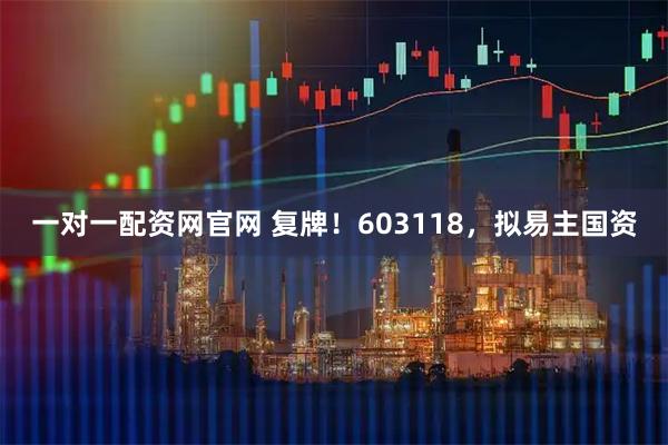 一对一配资网官网 复牌！603118，拟易主国资
