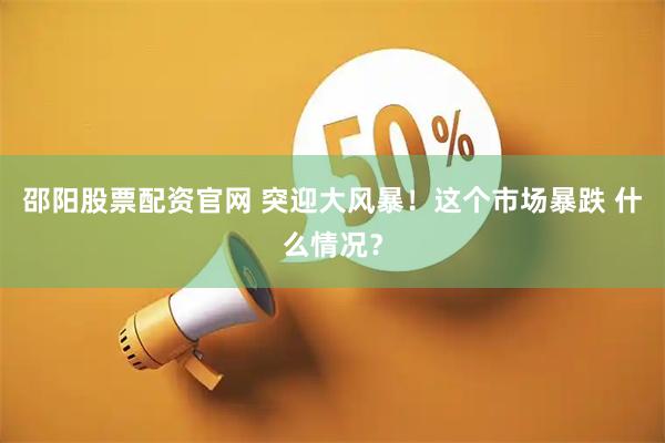 邵阳股票配资官网 突迎大风暴！这个市场暴跌 什么情况？